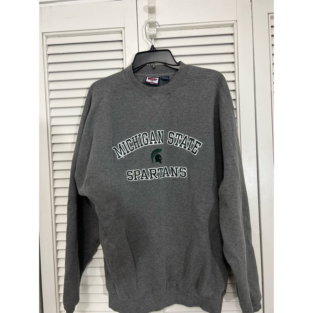 Varsity Athletics Michigan State University Embroidered Patch Crewneck Sz: Large